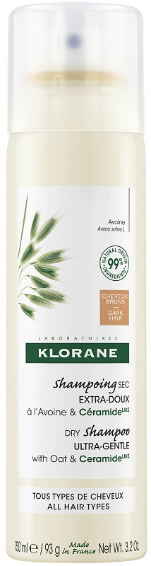 KLORANE SHAMPOO SECCO EXTRA DELICATO AVENA&CERAMIDE CAPELLI SCURI 150 ML - Farmasanitas 