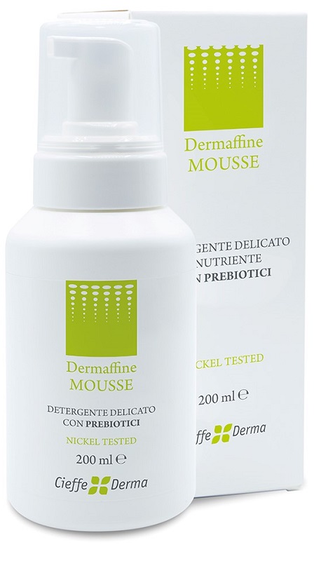 DERMAFFINE MOUSSE DETERGENTE DELICATO E NUTRIENTE CON PREBIOTICI 200 ML - Farmasanitas 