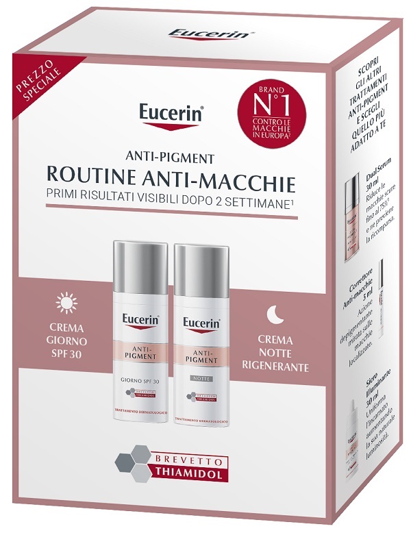 EUCERIN ANTI-PIGMENT ROUTINE ANTI-MACCHIE 1 CREMA GIORNO SPF30 50 ML + 1 CREMA NOTTE RIGENERANTE 50 ML - Farmasanitas 