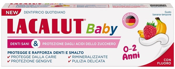LACALUT DENTIFRICIO BABY 0-2 ANNI 55 ML BANANA LAMPONE - Farmasanitas 